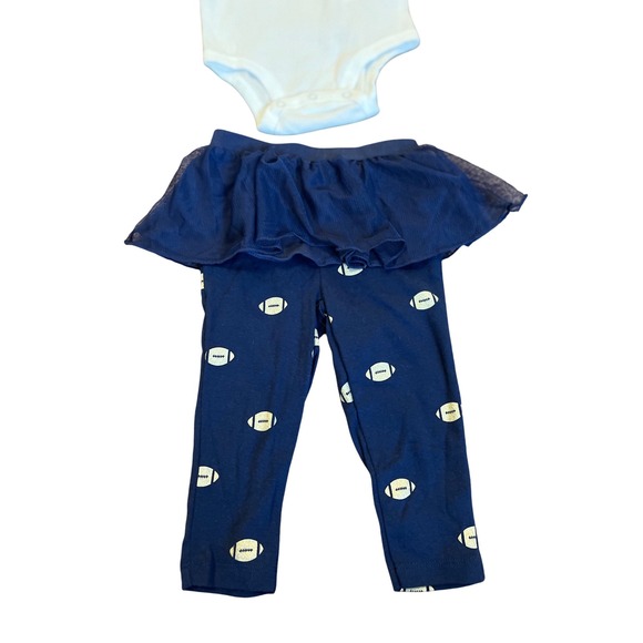 Carters 12M Outfit My First Game Day Football Bodysuit Tutu Leggings‎ Set NwT - Picture 3 of 12